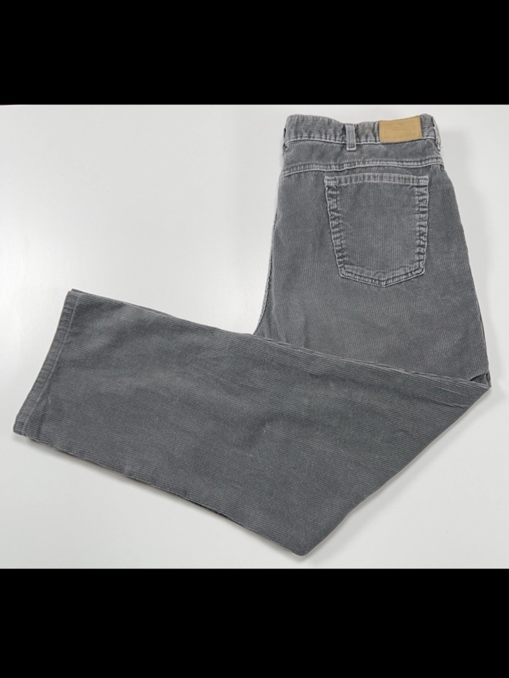 VTG LL BEAN Mens 36x29 Gray Straight Leg Corduroy Pants MADE IN USA
